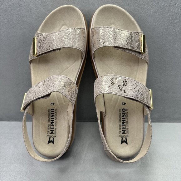 Mephisto Dominica Womens Size 12 (42) Platform Sandals Light Taupe Hook and Loop - Picture 6 of 10
